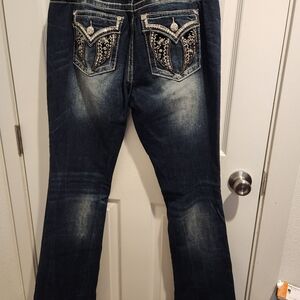 Miss Me Women's Dark Wash Embroidered Back Pocket Jeans - 30x34 Chloe Boot Cut